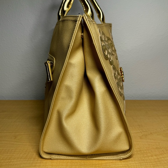 Brighton My Flat In London Royceton Jeweled Gold Shoulder Tote Bag - Picture 4 of 12